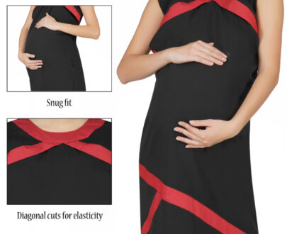 Black & Red Bodycon Dress Online: Maternity Photoshoot Dresse