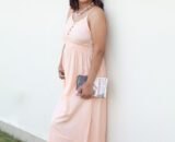 Peach Full Length Maxi Maternity and Nursing Dress - MomsJour